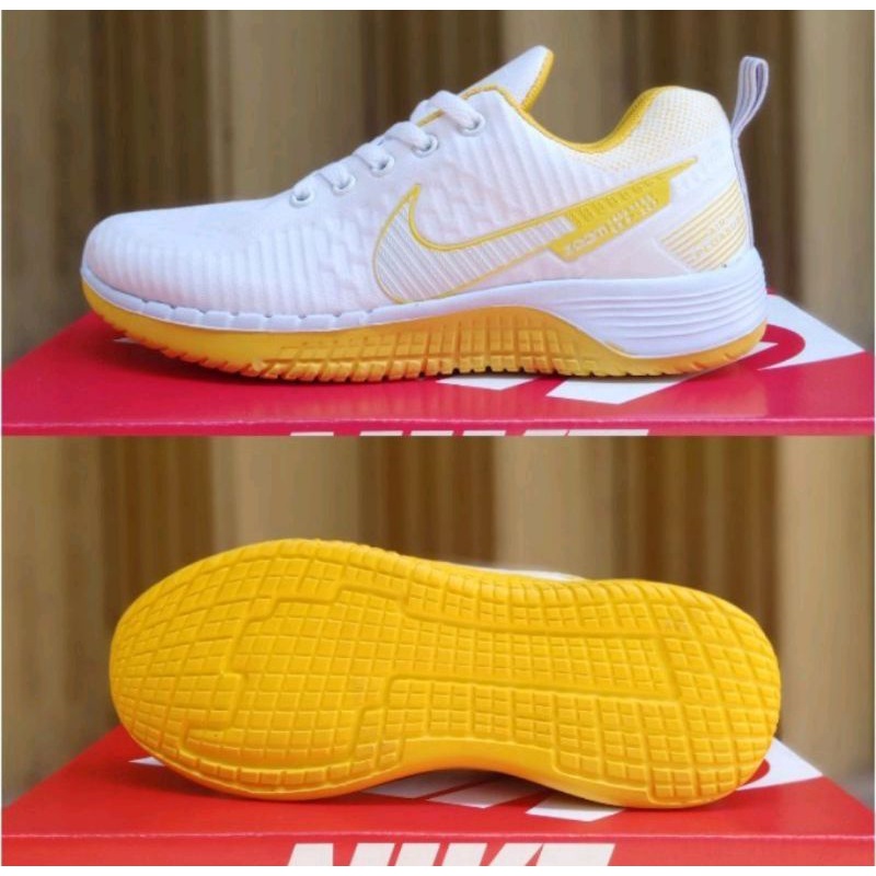 Sepatu Running Nik zoom pegasus wanita/sepatu olahraga wanita/sepatu senam/sepatu Sport wanita-White yellow