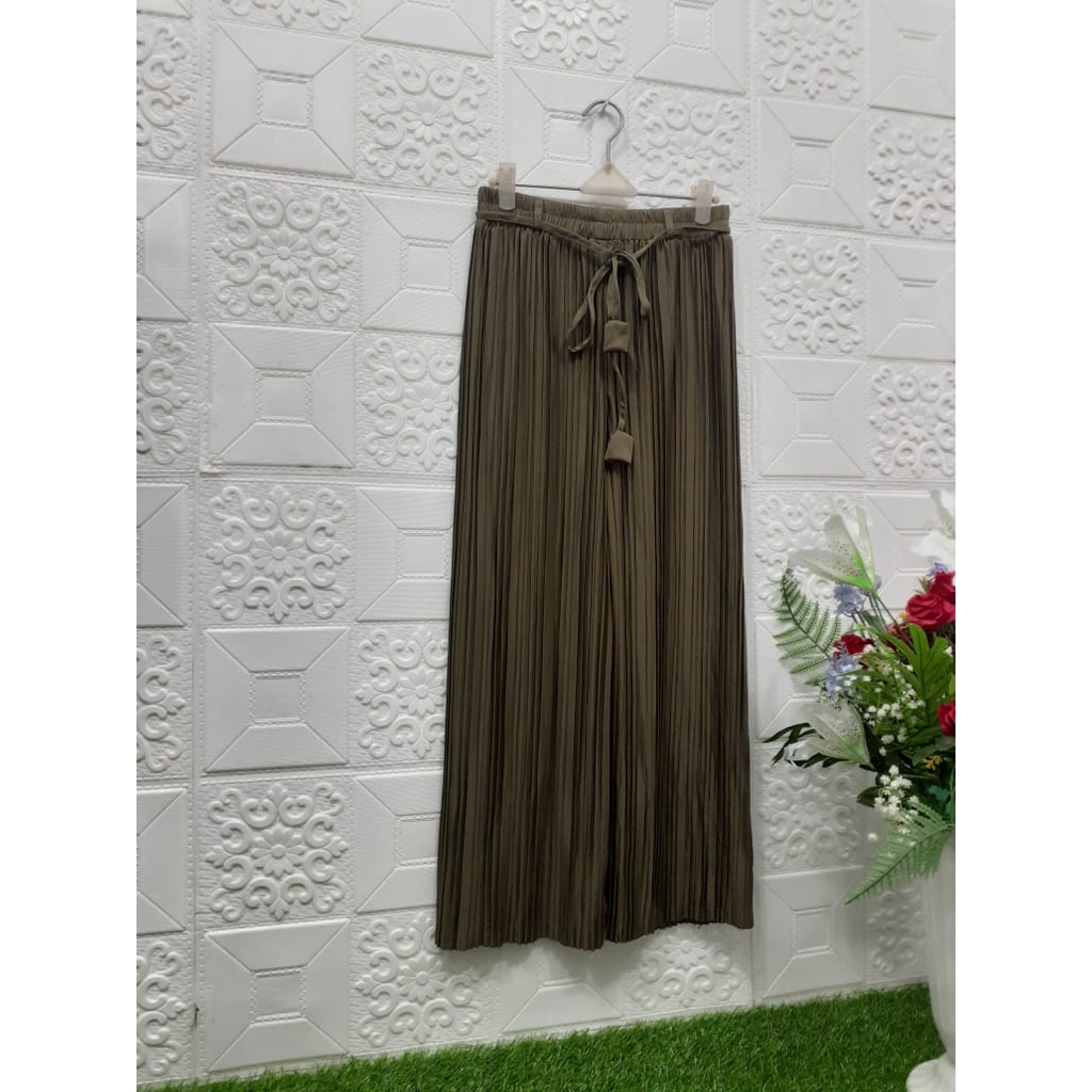Kulot Plisket Premium Tali lonceng, Celana Kulot Prisket Jumbo XXL