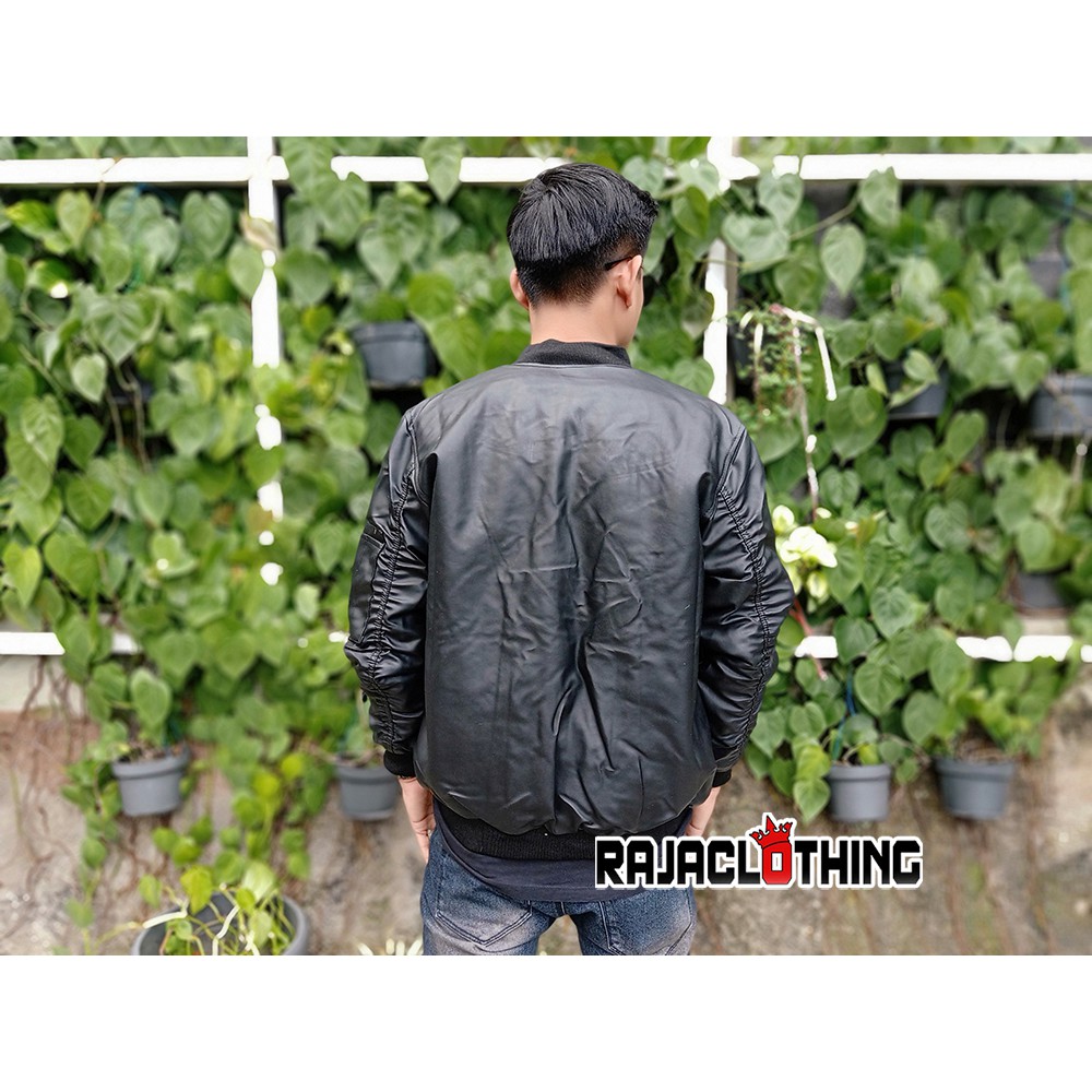 RCL - Jacket Bomber Kulit Hitam / Bomber Leather Black Premium - Jaket Kulit Cowok