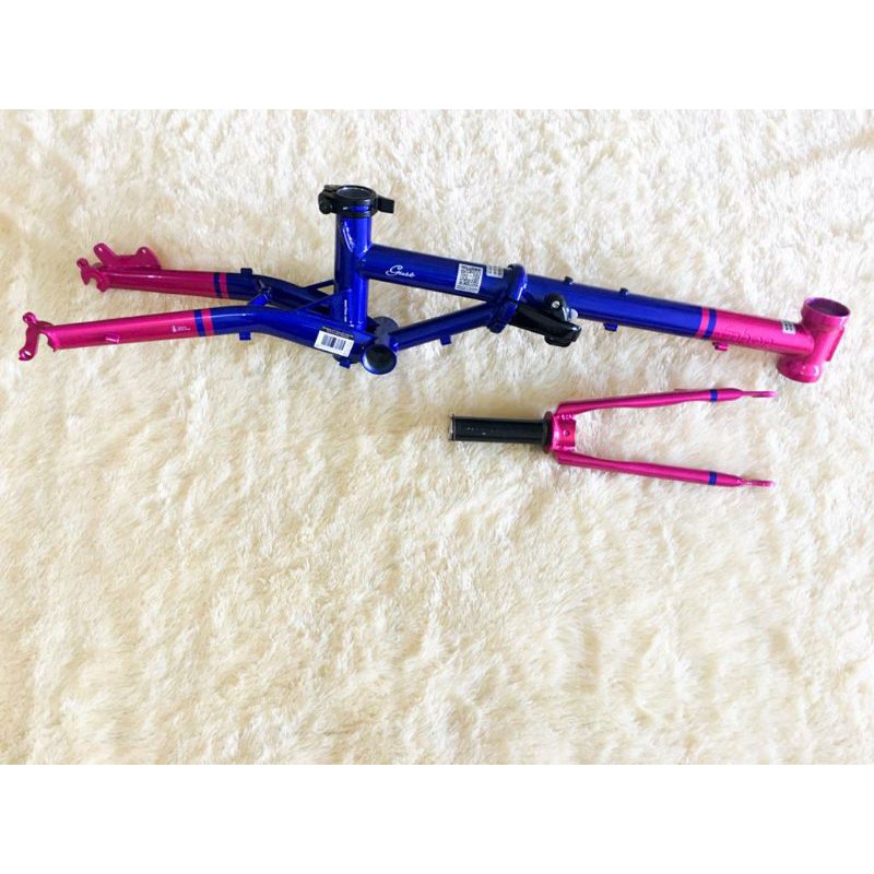 Frame Fnhon Gust Wayang Antasena  Discbrake DB Seli 2 warna Biru tua pink