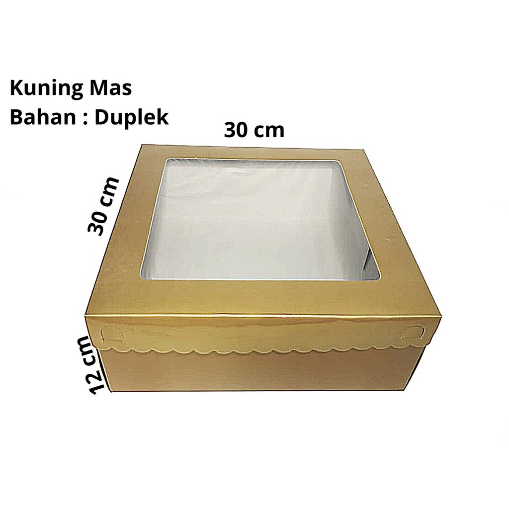 

BOX/DUS CAKE GOLD UK 30 CM DUS KUE EMAS TUTUP MIKA / DUS CAKE UK 30