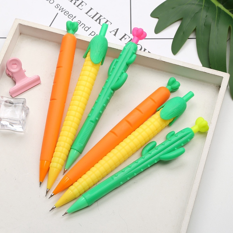 Cute Cactus Carrot Corn Design Mechanical Pencil School Office Writing Drawing Pen Stationery