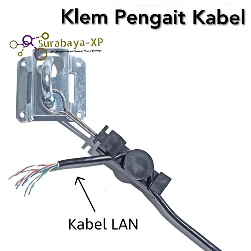 Klem Pengait Kabel Fiber Optik FO dan Clamp Kabel LAN