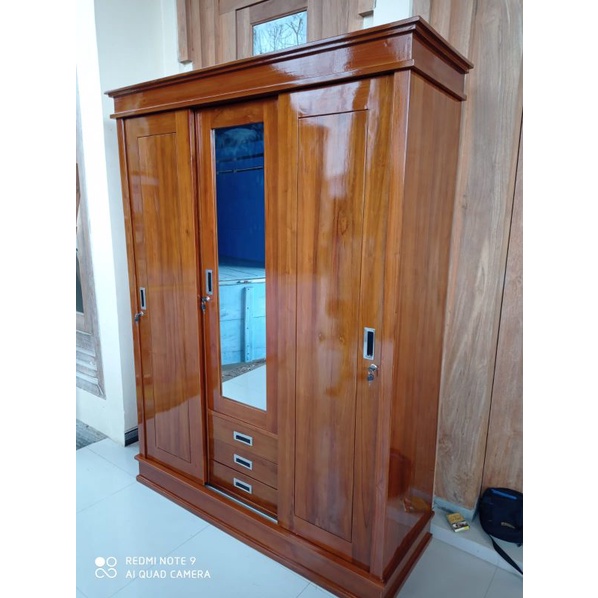 lemari pintu 3 jati almari minimalis kayu lemari minimalis kayu jati lemari pintu 3 sleding