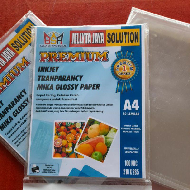

KERTAS INKJET TRANSPARANCY MIKA GLOSY PAPER PERLEMBAR