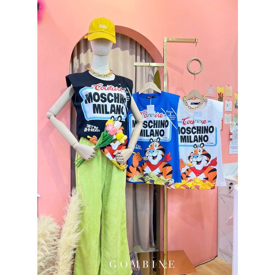 MOSCHINO PADDED TEE IMPORT BANGKOK BKK // KAOS T-SHIRT WANITA