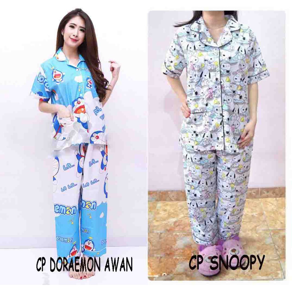 OKHISHOP CP Piyama Keropi minnie snopy doraemon rainbow 