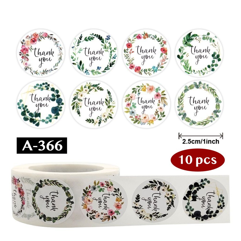 AliMaMa - STIKER THANK YOU 10 PCS - Sticker Terima Kasih Segel Olshop Online Shop Packaging Packing Souvenir Suvenir Import Murah Medan-A-366