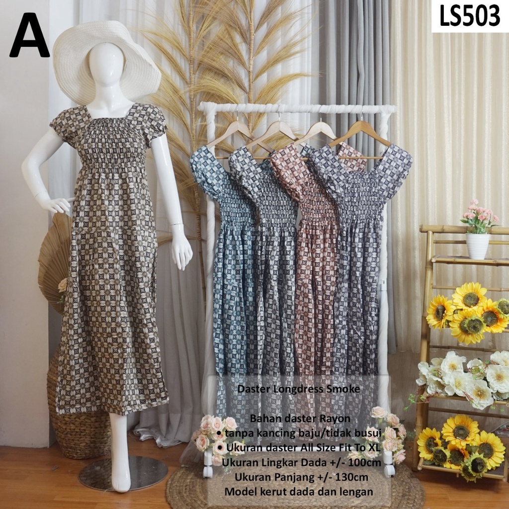 Home Dress Daster LongDress Smoke LS503 - Aliza