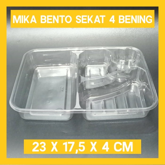 MIKA BENTO SEKAT 4 BENING / TRAY BENTO SEKAT 4 BENING ISI 400 SET