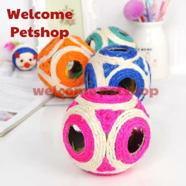 Mainan Kucing Bola Anyaman Besar / Mainan Hewan