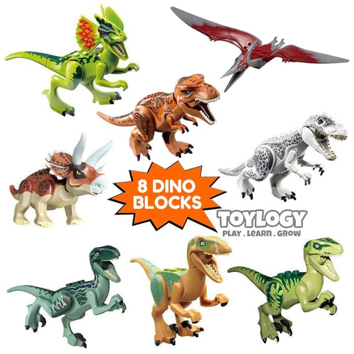 Block Jurassic World Set 8 pcs Blok Dino Dinosaurus Lego Compatible