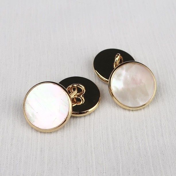 Cufflink Pria Mewah Gold Rantai Stainless Steel Thobe Kabak - Sebastian Cufflink