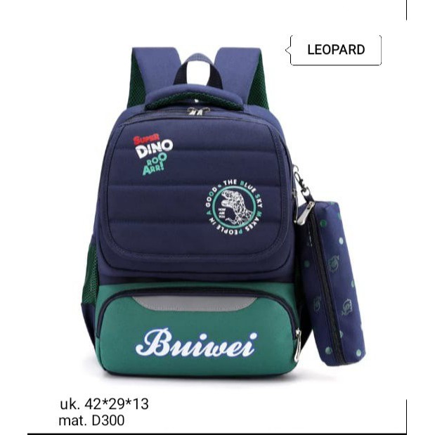 M45_Ransel Canvas  BUIWEI + Tempat Pencil, Tas Sekolah, Ransel Sekolah, Ransel K-Pop-3