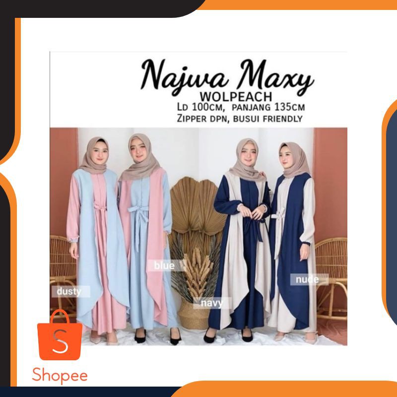 Murah Gamis Najwa Maxy Sabyan Kupu Elegan
