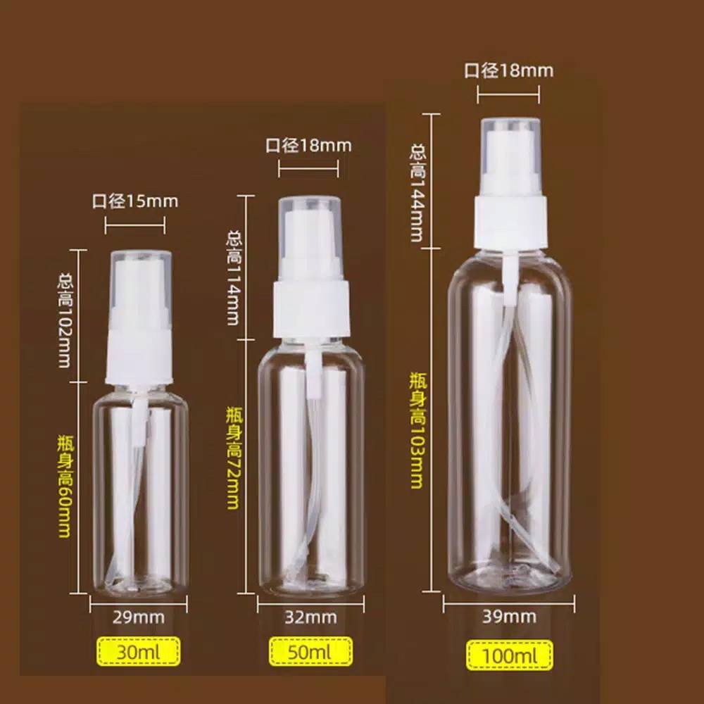 bs5 Botol Spray 1kg=100pcs 50/100ml Kwalitas Impor / Wadah Hand Sanitizer Botol Parfum