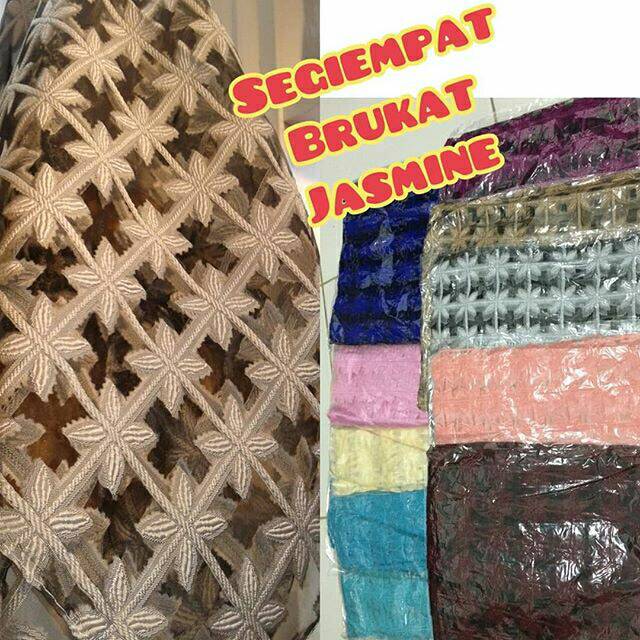 Jilbab hijab kerudung segiempat brukat brokat bruklat jasmine murah termurah