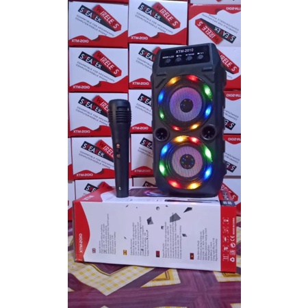 speaker bluetooth super bass, speaker bluetooth XTM 2010 free mic bisa karoke