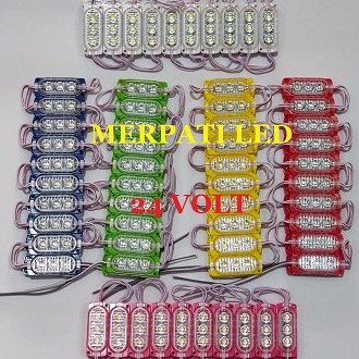 LAMPU LED STRIP MODUL 3 MATA BESAR SMD 6023 2835 24V 24 V VOLT 24VOLT WATERPROOF VARIASI ETALASE
