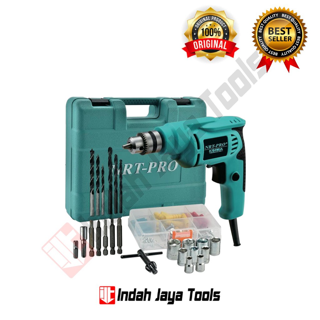 NRT-PRO KOPER 450 HD SET Mesin Bor 10 mm - Besi Kayu Variabel Speed