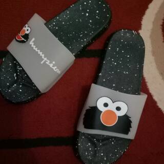  Sandal  sendal slop elmo  hitam murah  Shopee Indonesia