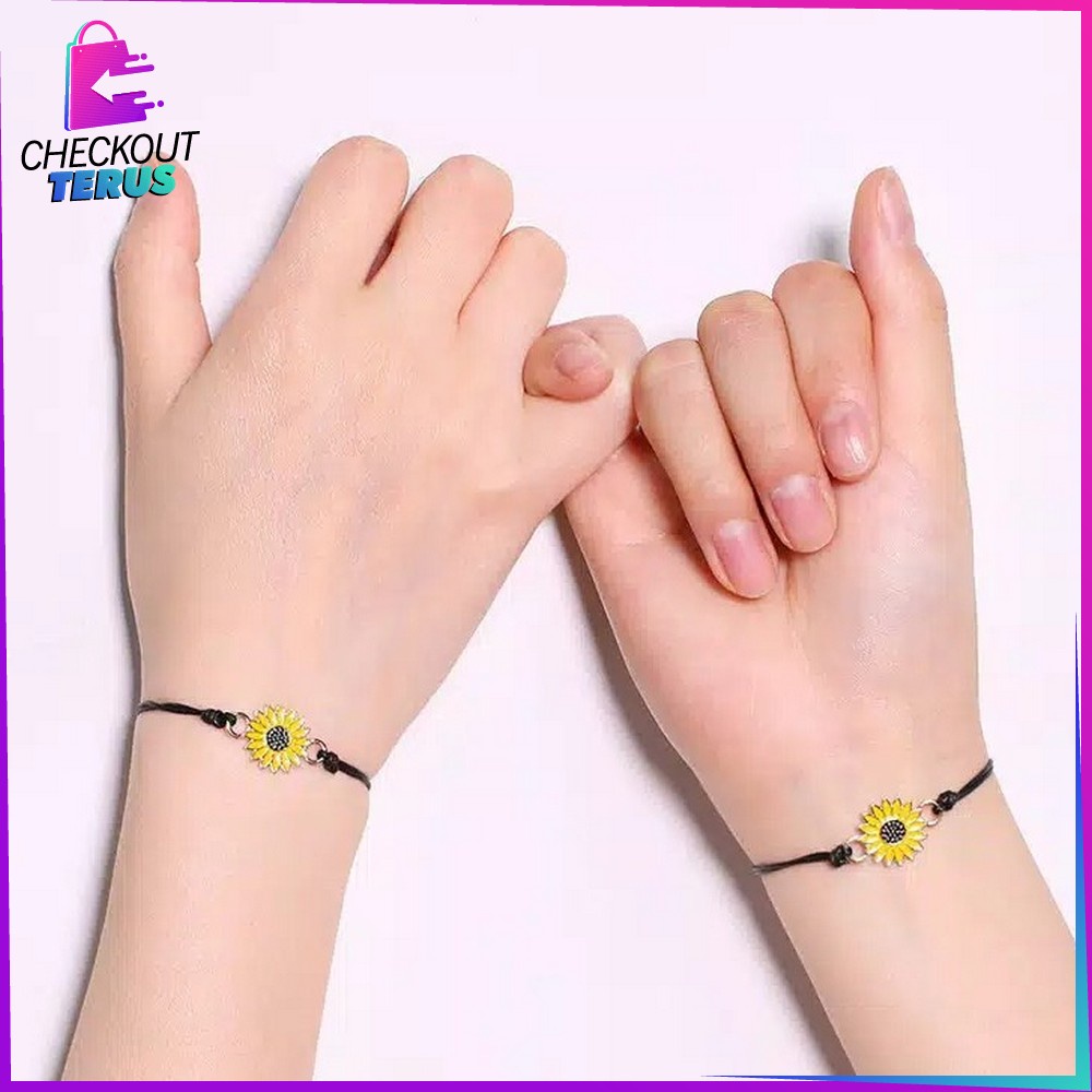 CT K65 Gelang Tali Persahabatan Korean Style Bentuk Anyaman Gelang Pasangan dan Sahabat etnik Fashion Gelang BFF Lucu