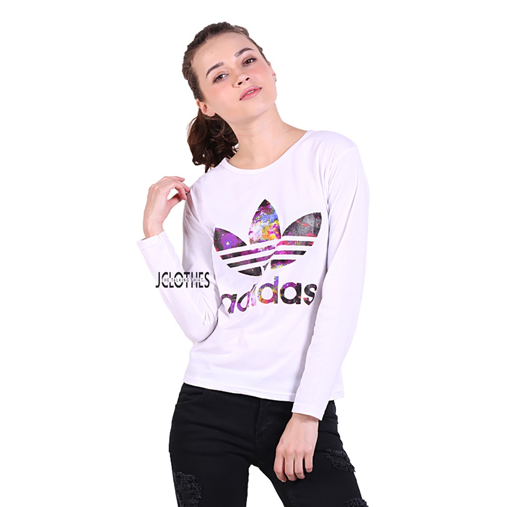 Kaos Lengan Panjang Wanita Adidas Galaxy - Putih