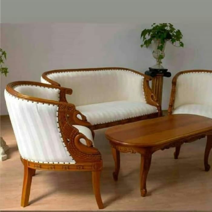 kursi tamu sofa angsa jati, kursi sofa mebel jepara