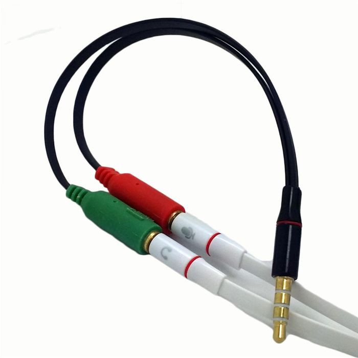 Splitter Audio Cable 3.5mm Male to 3.5mm HiFi Mic Headphone
