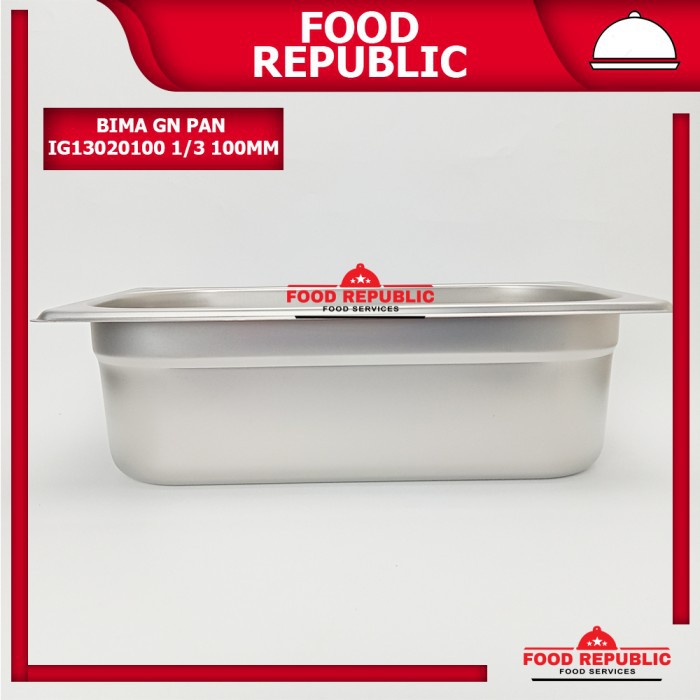 BIMA GASTRONOM FOOD PAN UKURAN 1/3 100mm - WADAH PRASMANAN STAINLESS