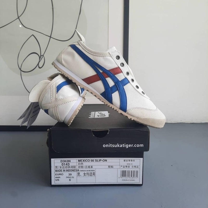 Onitsuka Tiger Mexico 66 Slip on-White/Blue-Red