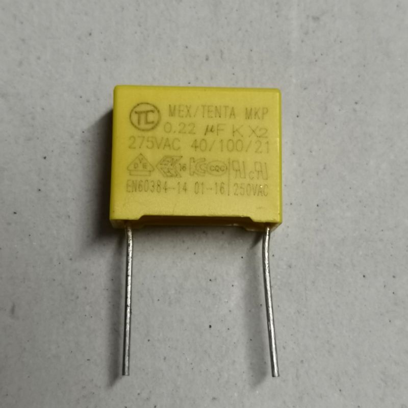Kapasitor MKP 0.22uf 275VAC Tenta MKP Capasitor