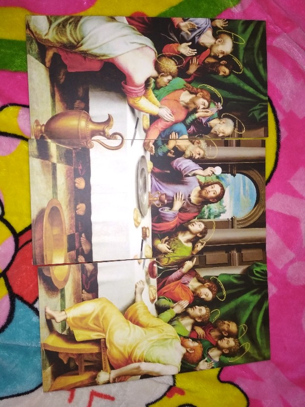 Poster Kayu Perjamuan Kudus Walldecor Nasrani Kristen Katolik Perjamuan Terakhir