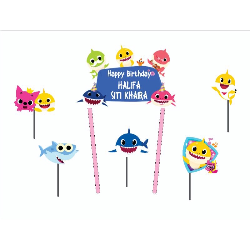 Topper Cake Baby Shark PAKE NAMA