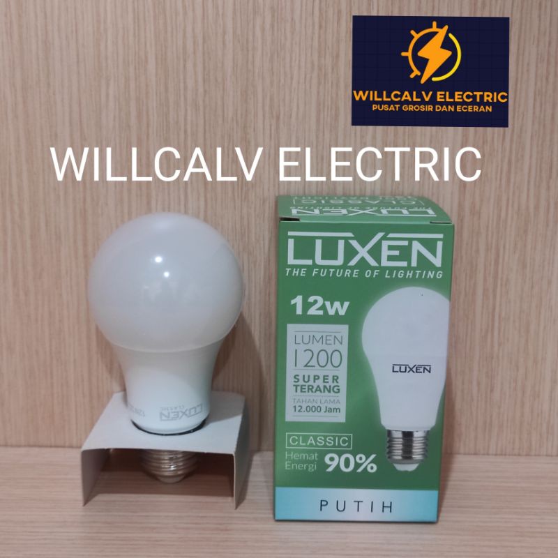 PAKET ISI 4 PC LAMPU LED LUXEN CLASSIC 12W 12 WATT CAHAYA PUTIH /  LAMPU LED BULB LUXEN CLASSIC 12W 12 WATT CAHAYA PUTIH 6500K