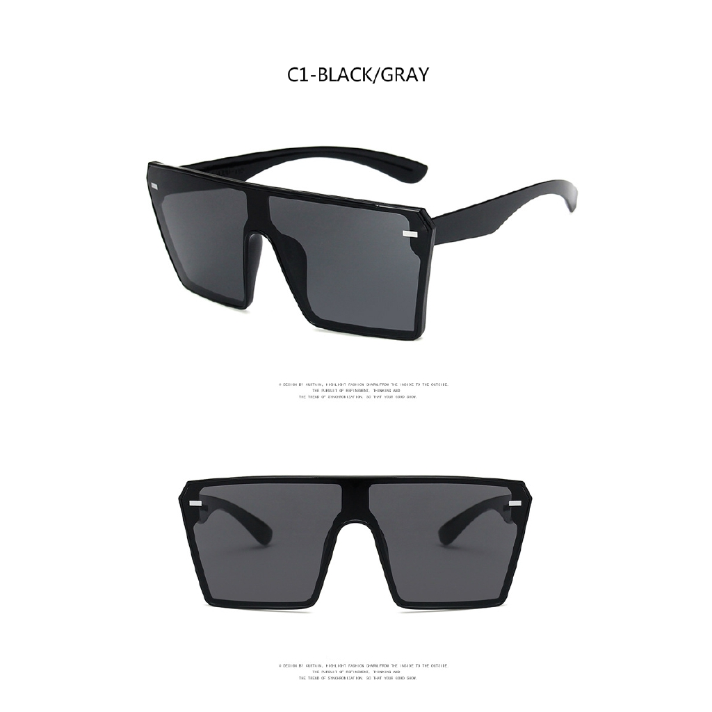 European and American one-piece large-frame square fashion personality all-match sunglasses