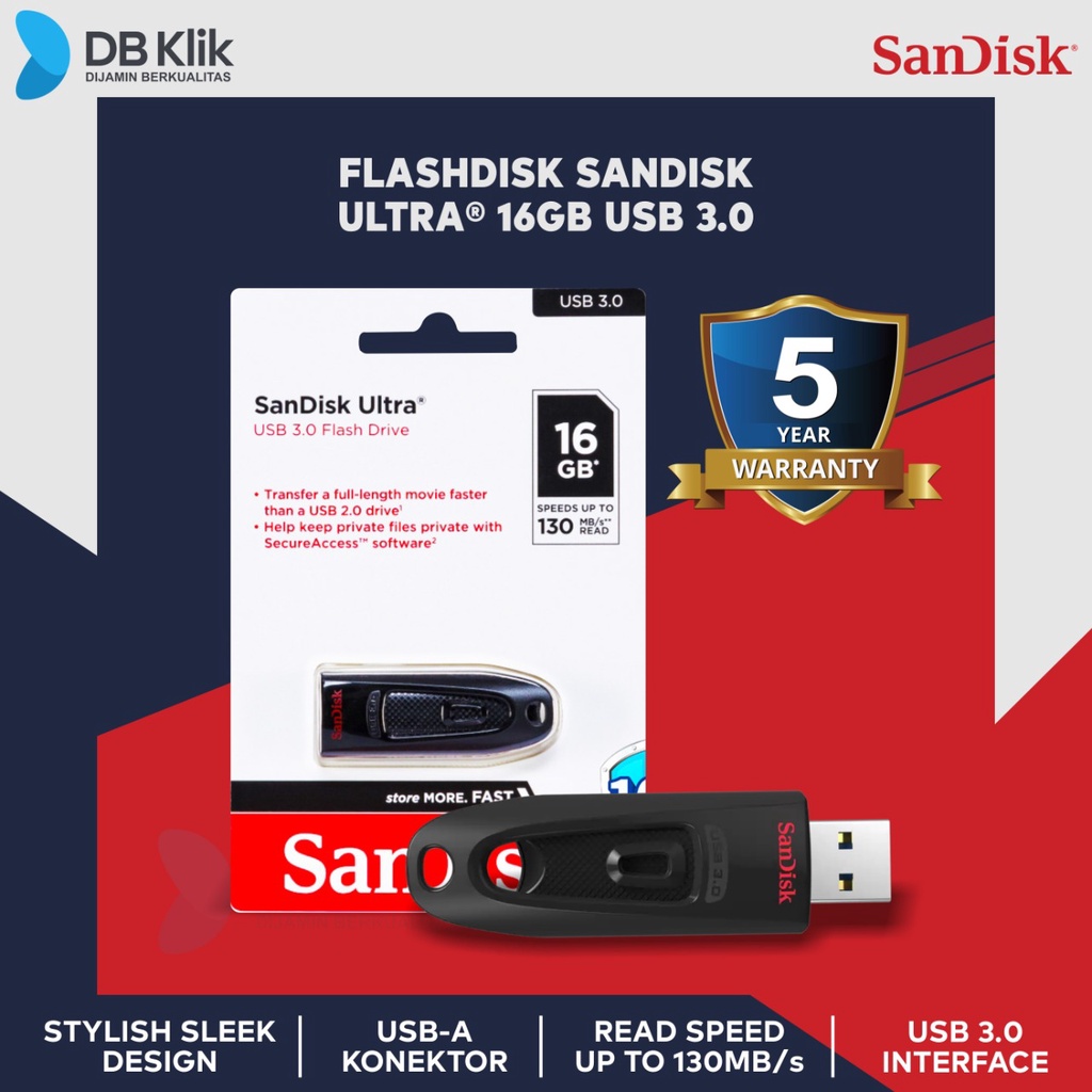 Flashdisk SanDisk Ultra 16GB CZ48 USB 3.0-Flash Drive USB Sandisk 16GB