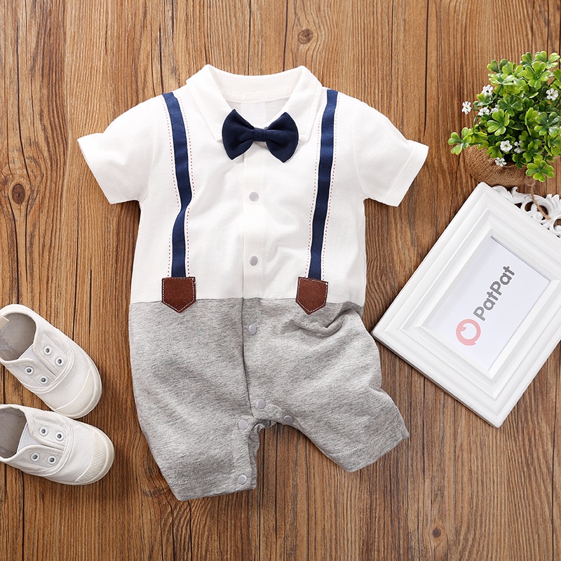 ESTERNAL - Baju Bayi Tuxedo Jumper Romper Formal-4