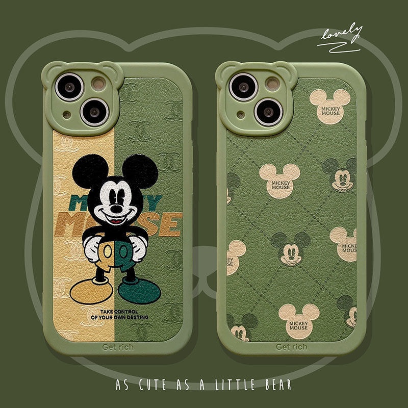 Soft Case Silikon Motif Print Wajah Tikus Hijau Army Untuk IPhone 12 13 11 Pro Max X Xs Max Xr 7 8 Plus Tbvh