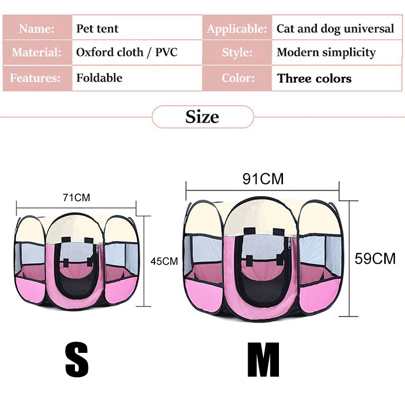 【Barang Tersedia】Kandang Hewan Lipat Bahan Kain Portabel Dengan 8 Panel-1