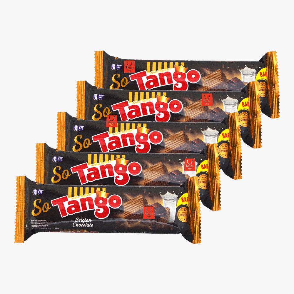 

PAKET 5 PCS So Tango Belgian Chocolate Biskuit Wafer Dengan Krim Coklat Belgian - 5pcs x 38gr