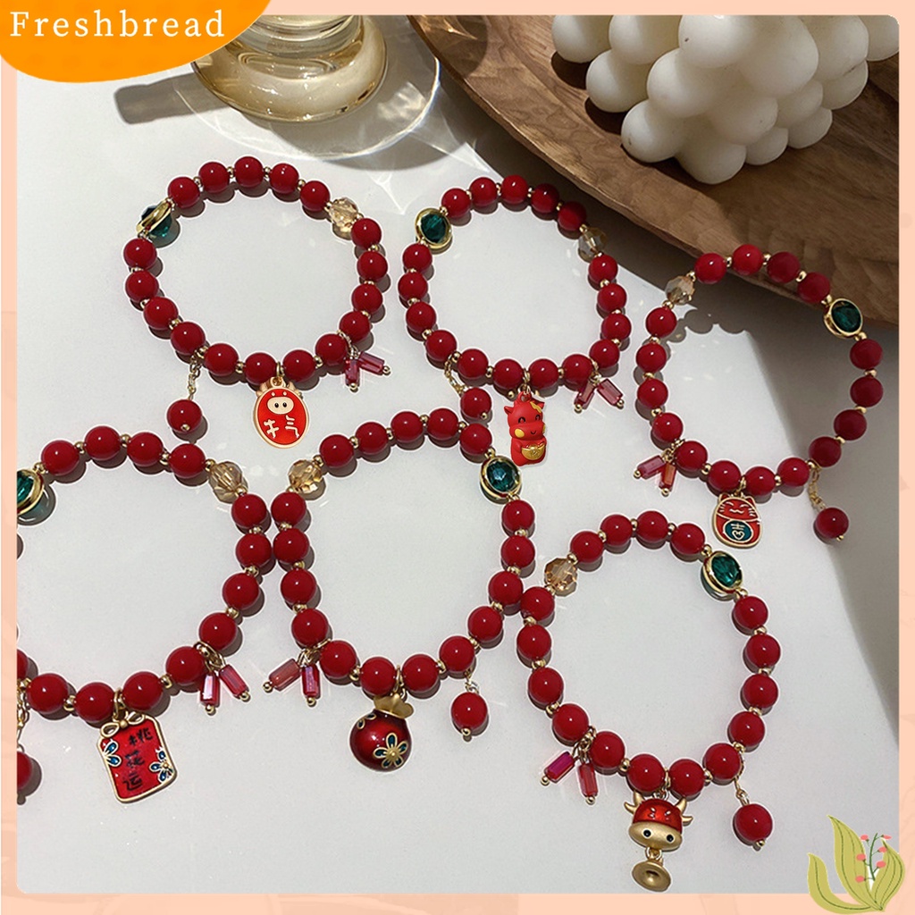 Terlaris Bracelet With Red Bead Cow Charms Chinese Style Ox Natal Year Accessory For New Year