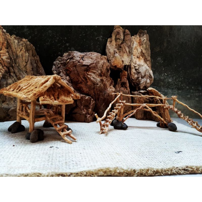 Bonsai aquascape/rumah kayu mini