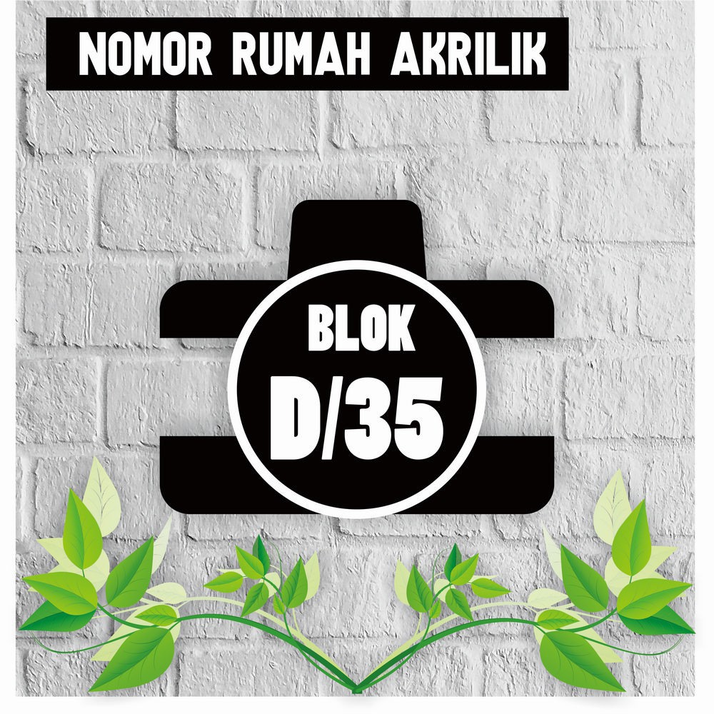 

PAPAN NOMOR ALAMAT RUMAH AKRILIK | NOMOR RUMAH ACRYLIC UKURAN 18x14cm AKRILIK SOLID HN36