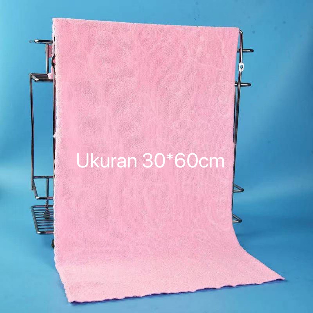 Handuk Mandi Microfiber Bulu Premium 35 x 75 cm Handuk Muka Super Nyerap Air Tebal