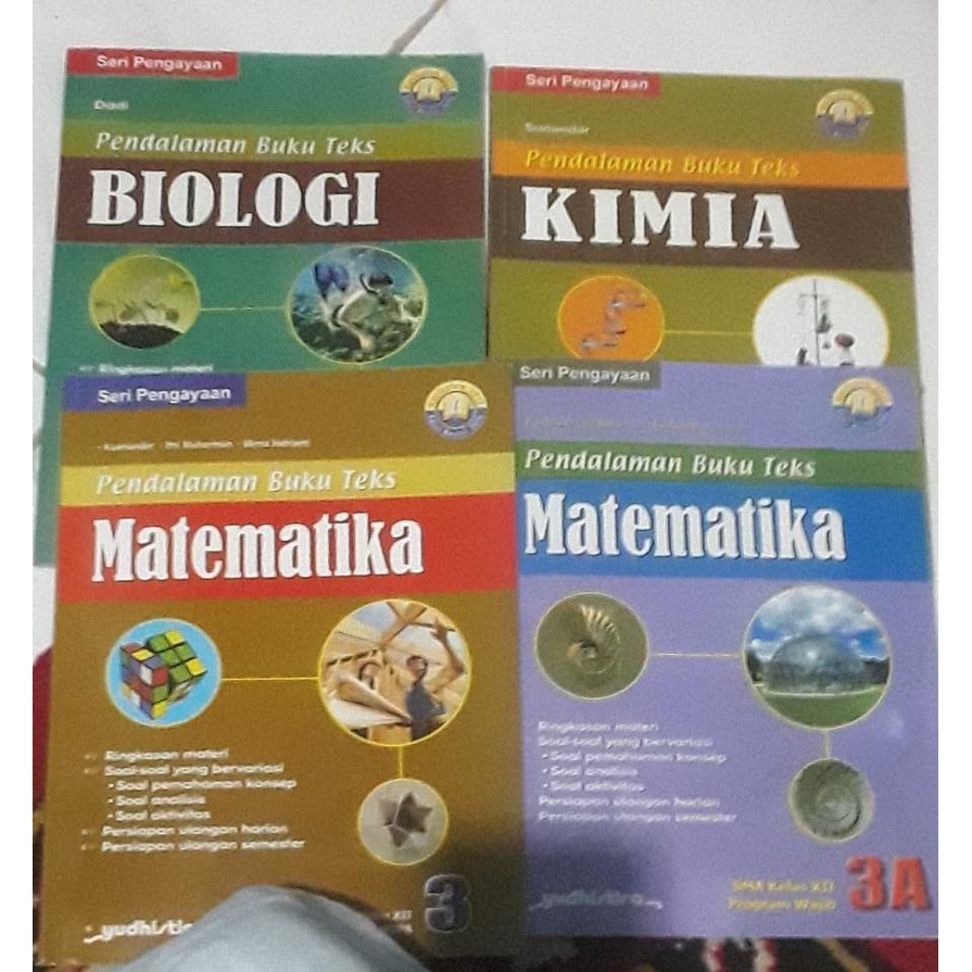 Pedalaman Buku Teks Matematika Wajib, Matematika Peminatan, Biologi, dan Kimia Kelas 12 Preloved