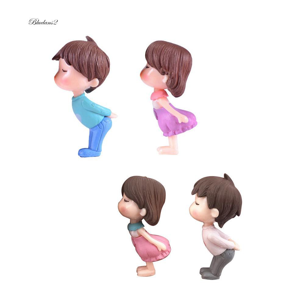 pajangan karakter cewek cowok pasangan Action Figure Mini Model Kiss Weddi -#SHU-1997860123