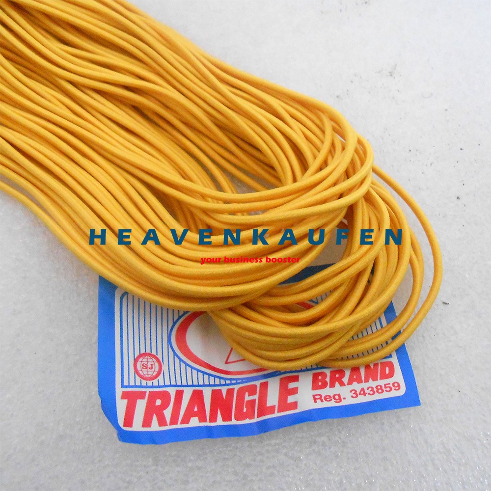 Tali Elastis Elastic Warna Kuning Diameter Kecil 1,5 mm Meteran