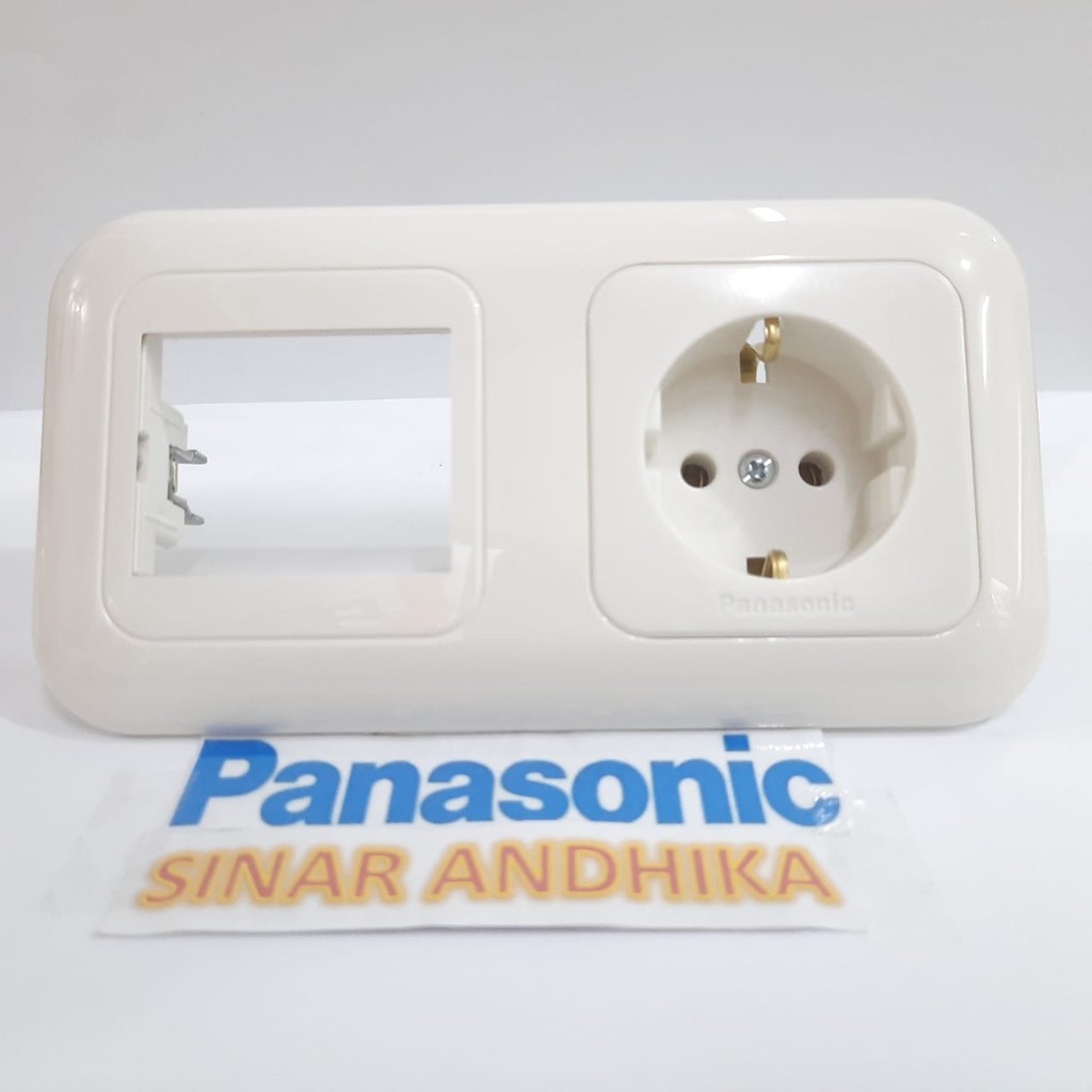 STOP KONTAK NON CP + FRAME PUTIH PANASONIC WEJP 11312-7