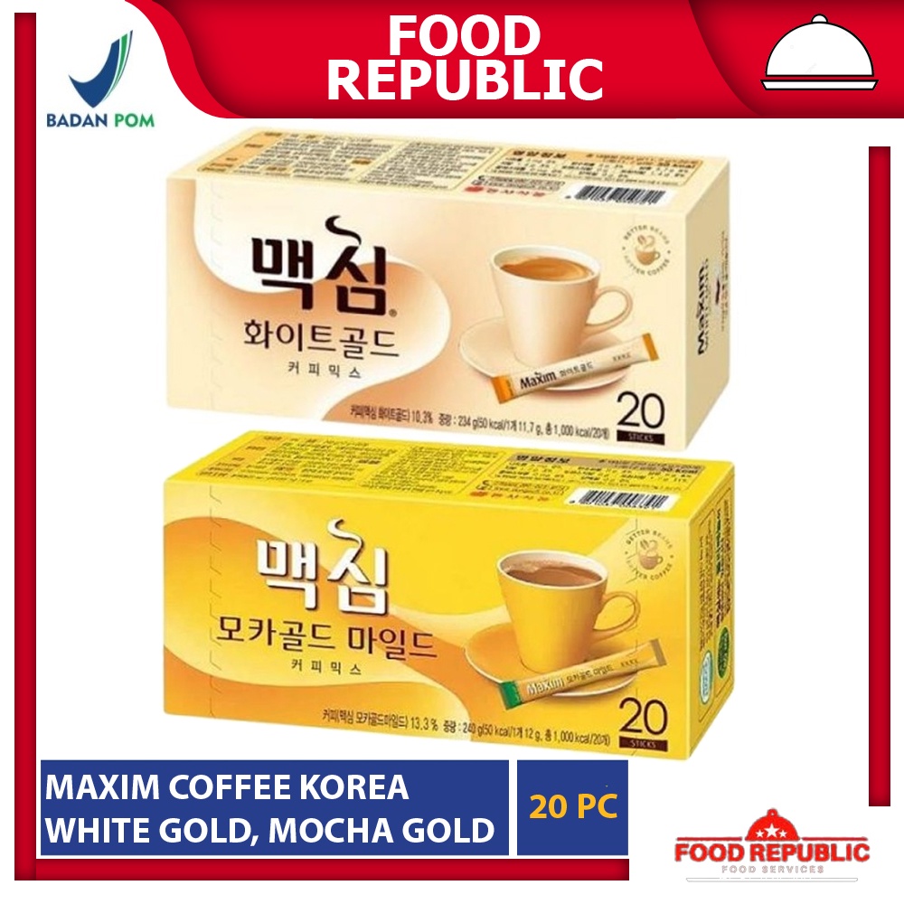 MAXIM COFFEE 20 PC MOCHA WHITE KOPI MIX KOREA INSTANT KOREAN FAVOURITE HALAL